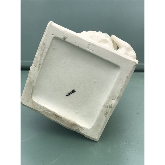 Vth 50s 60s White Porcelain Figurine Planter Vase Dog Victorian Dog Woman chic - Picture 5 of 6